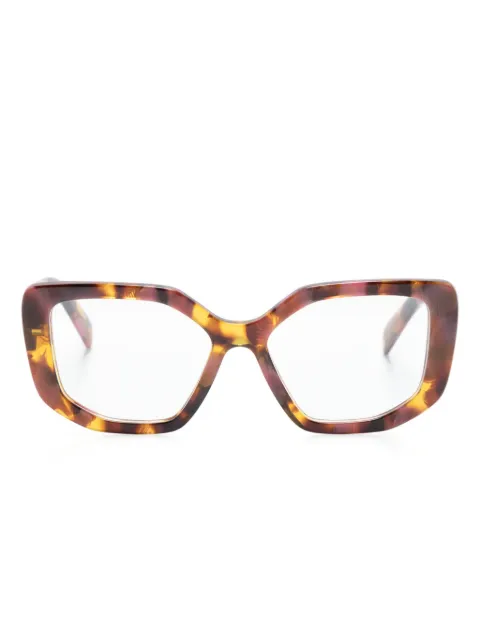 Prada Eyewear marbled square-frame glasses Brown PRA04V