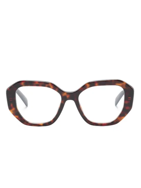 Prada Eyewear tortoiseshell geometric-frame glasses Brown PRA07V