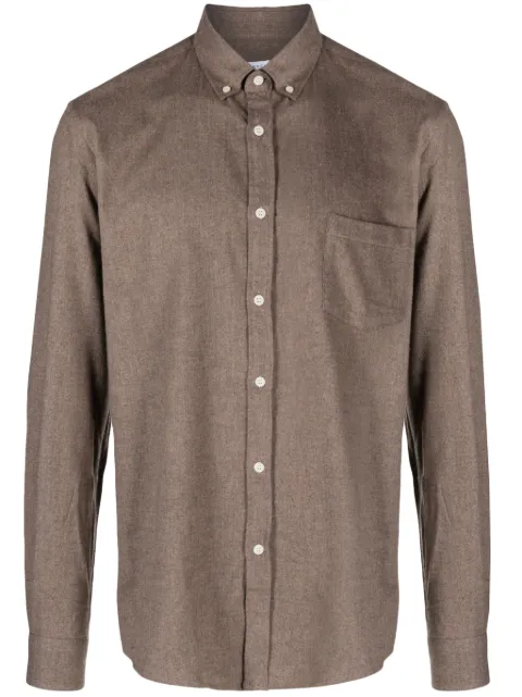 Sunspel flannel cotton shirt Brown MSHT2063