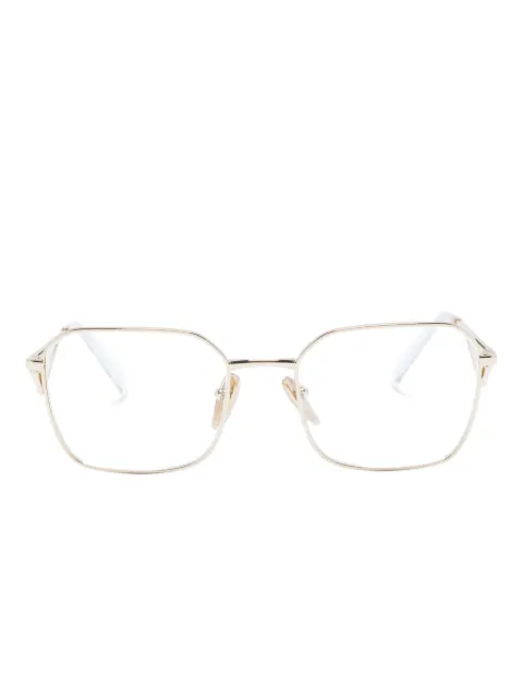 Prada Eyewear triangle-logo square-frame glasses Neutrals PRA51V