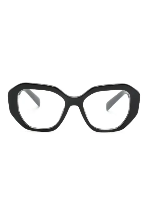 Prada Eyewear logo-print cat-eye glasses Black PRA07V