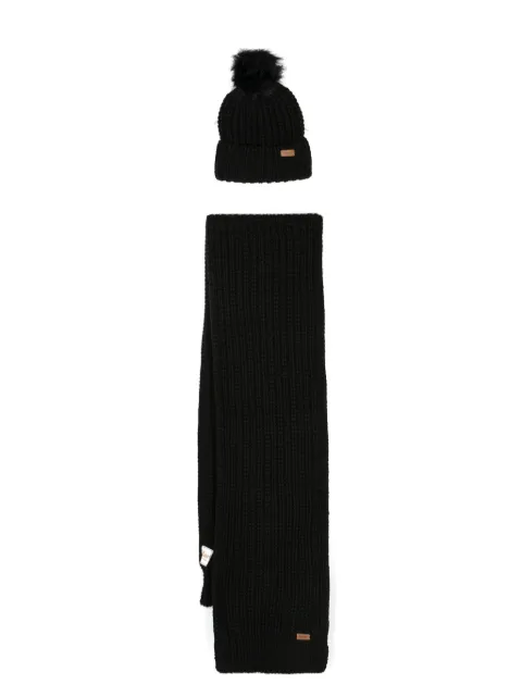Barbour ribbed-knit scarf & beanie set Black LGS0023BK11