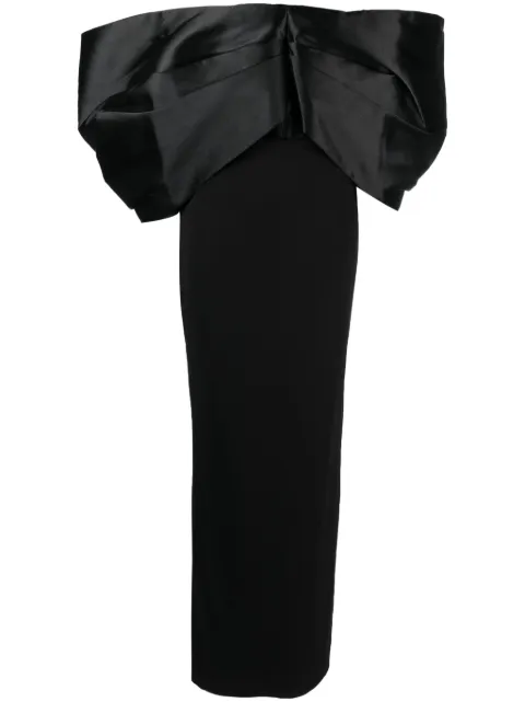 Solace London Filippa off-shoulder gown Black OS38016