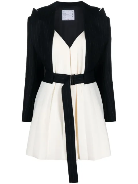 sacai Suiting Bonding layered blazer White 2306982