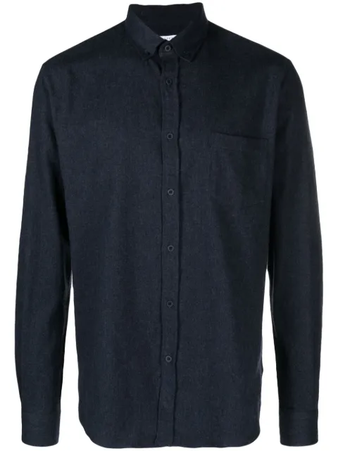 Sunspel flannel cotton shirt Blue MSHT2063