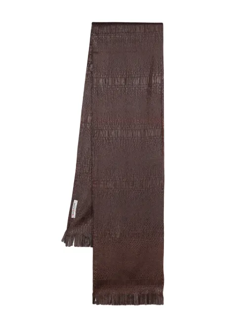 Saint Laurent Pre-Owned 1990s textured silk-blend scarf Brown SALA280FA