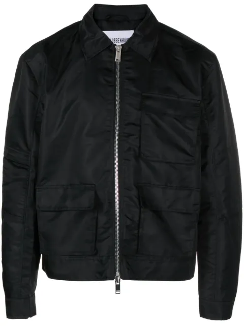 Han Kjøbenhavn zip-up collared shirt jacket Black M133094