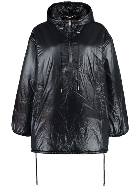 Saint Laurent Cassandre padded hooded jacket Black 749612Y5F65
