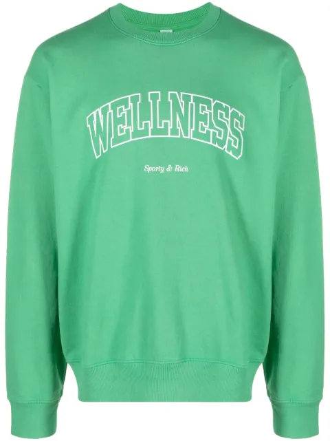 Sporty & Rich slogan-print cotton sweatshirt Green CRAW2359VE