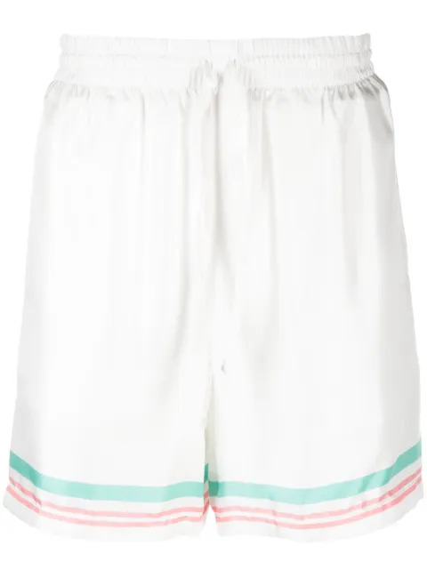 Casablanca Tennis Club Icon silk shorts White MF23TR012