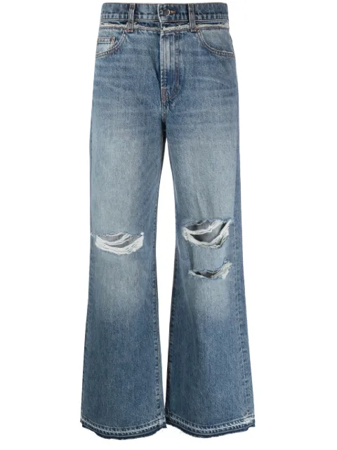 AMIRI wide-leg cotton jeans Blue AW23WDF006
