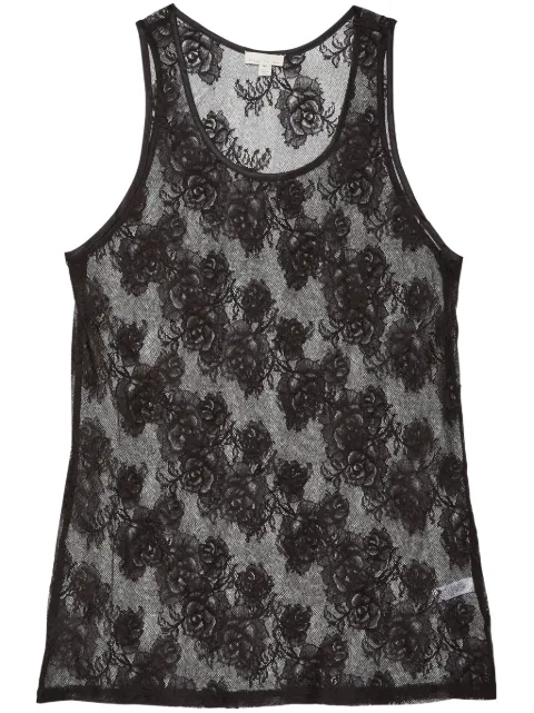 Fleur Du Mal Bouquet lace tank top Black TP05650100