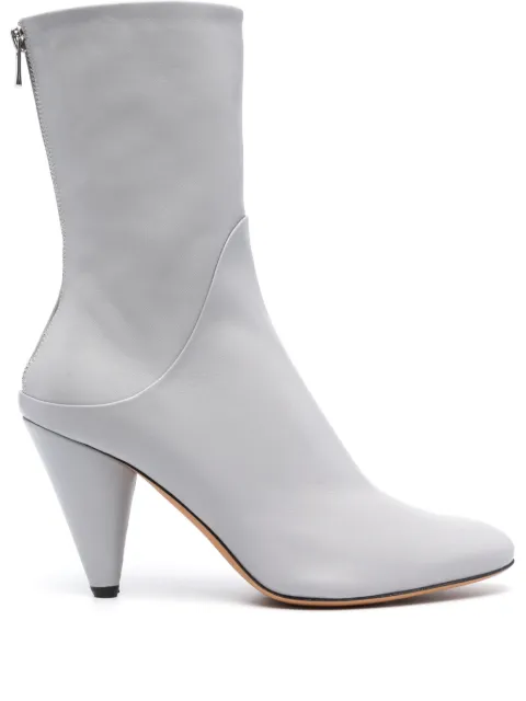 Proenza Schouler Cone 95mm leather boots Grey PS41201A18025