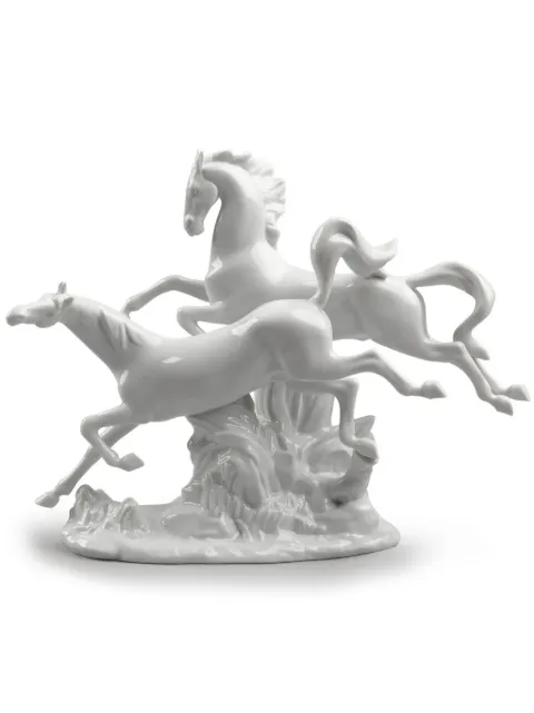 Lladró horses motif statue 30cm White 01008682