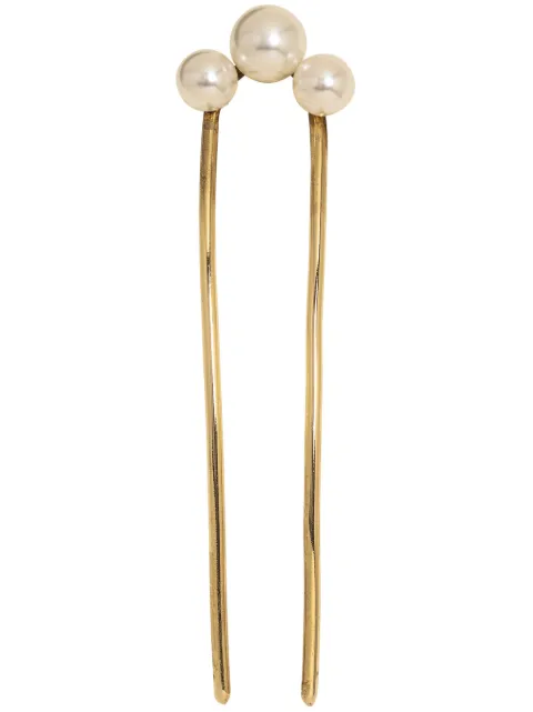 Jennifer Behr Gretel crystal pearl hairpin Gold 76FB2GOLDPEARL