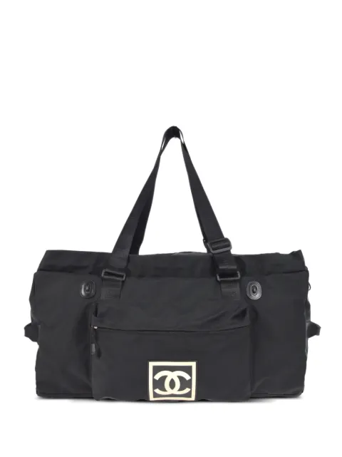 CHANEL Pre-Owned 2003 Sports Line duffle gym bag Black 8933434