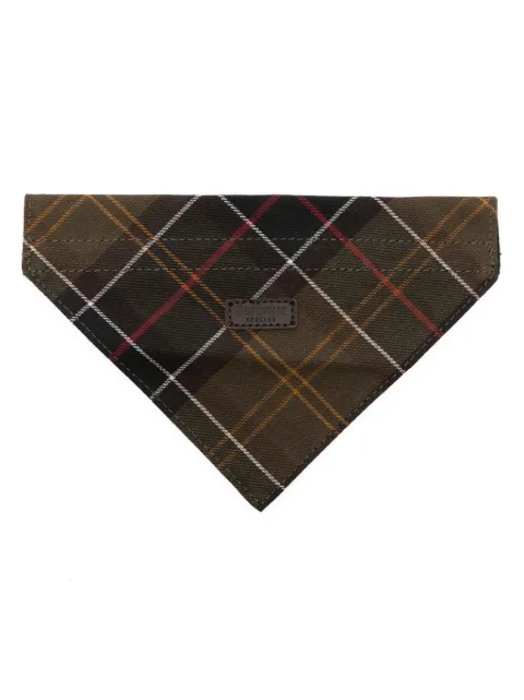 Barbour tartan logo-patch collar bandana Green DAC0013TN11