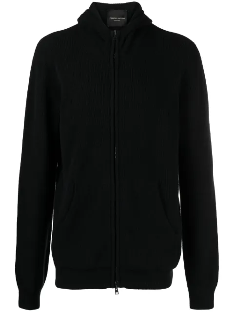 Roberto Collina fine-ribbed bomber jacket Black RP37207
