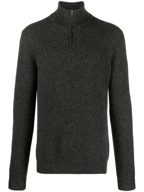 Roberto Collina half-zip ribbed-knit jumper Grey RP40215