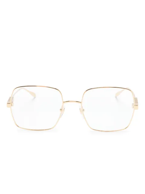 Gucci Eyewear logo-lettering square-frame glasses Gold GG1434O001