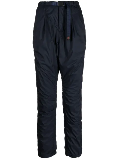 Undercover logo-tag buckle-fastening tapered trousers Blue UC2C9502