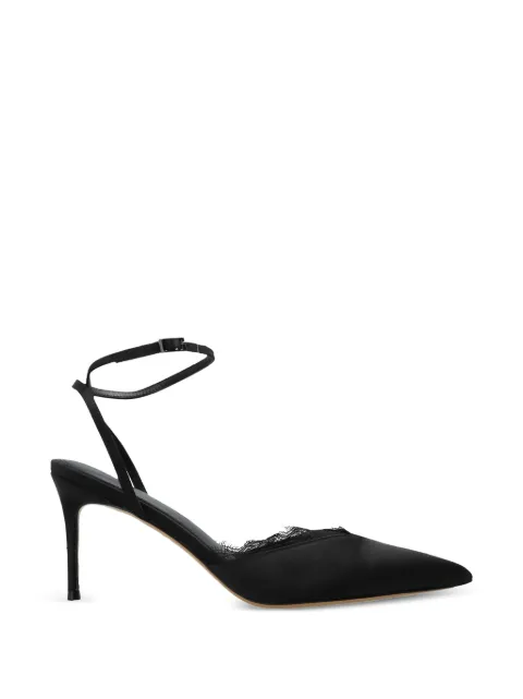 BLACK SUEDE STUDIO lace-detail pumps Black ACE