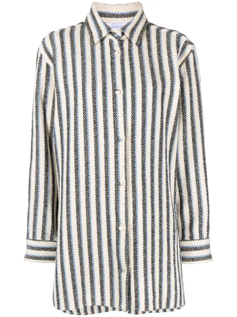 Off-White Arrows-embroidered woven shirt Neutrals OWDB424G23FAB0024061