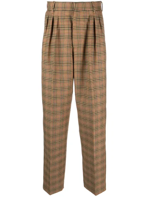 Kenzo checkered pleated tailored trousers Neutrals FD65PA2149GH