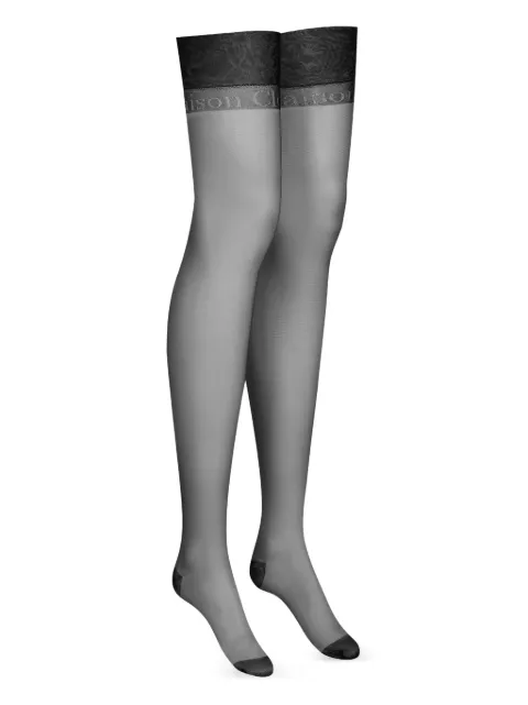 Maison Close logo-intarsia semi-sheer stockings Black 562136