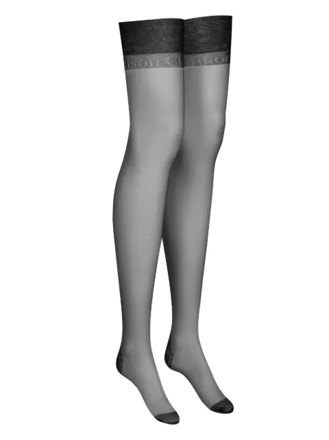Maison Close logo-intarsia semi-sheer stockings Black 562141