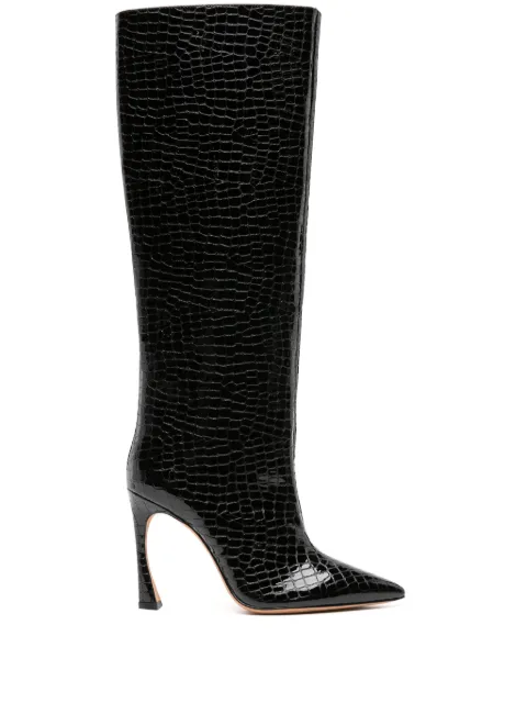 Alexandre Birman Kyra 100mm crocodile-embossed boots Black B3546300600001U