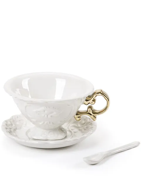Seletti Wares embossed-baroque tea cups (set of two) White 09868X2