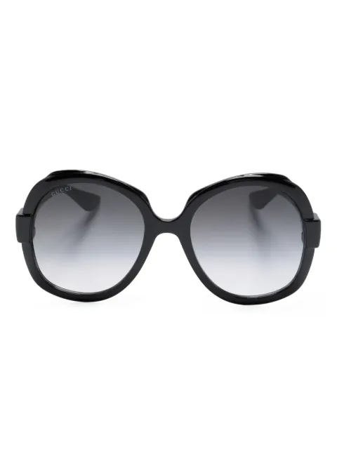 Gucci Eyewear logo-plaque oversize-frame sunglasses Black GG1432S001