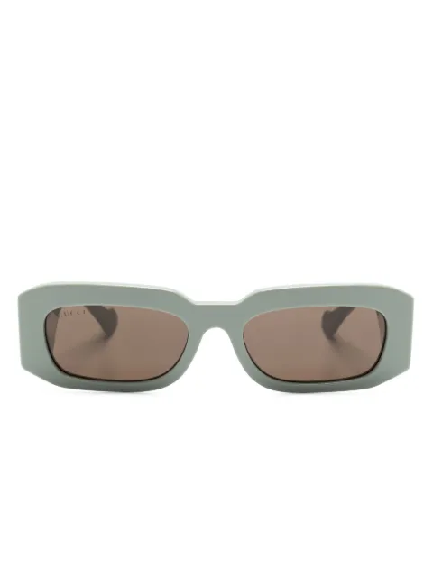 Gucci Eyewear logo-lettering rectangle-frame sunglasses Green 755265J0740