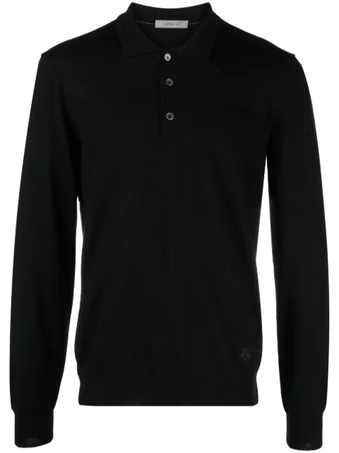 Corneliani virgin wool polo sweater Black 92M5073825100