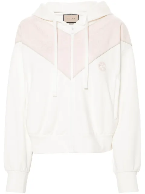 Gucci Interlocking G-patch cotton sweatshirt Neutrals 773744XJF8U