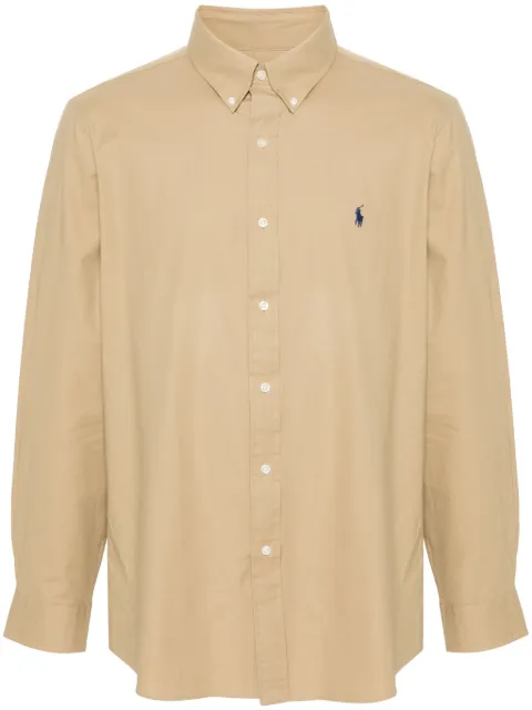 Polo Ralph Lauren Polo Pony-embroidery stretch-cotton shirt Neutrals 710929349002