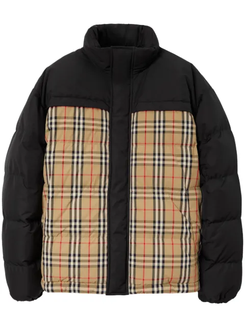 Burberry Vintage check-pattern reversible padded jacket Black 8079296