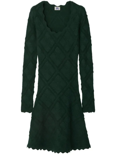 Burberry Aran long-sleeve knitted dress Green 8084712