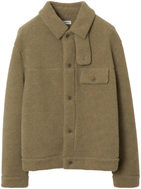 Burberry long-sleeve fleece overshirt Green 8077617