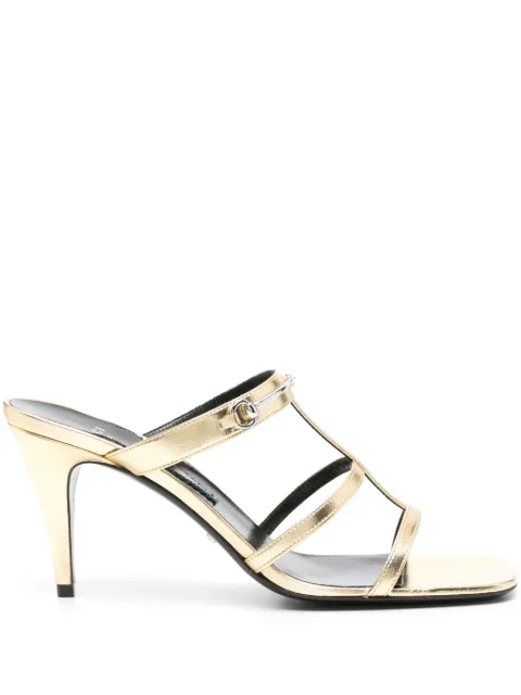 Gucci 75mm horsebit-detail leather sandals Gold 776643B8B00