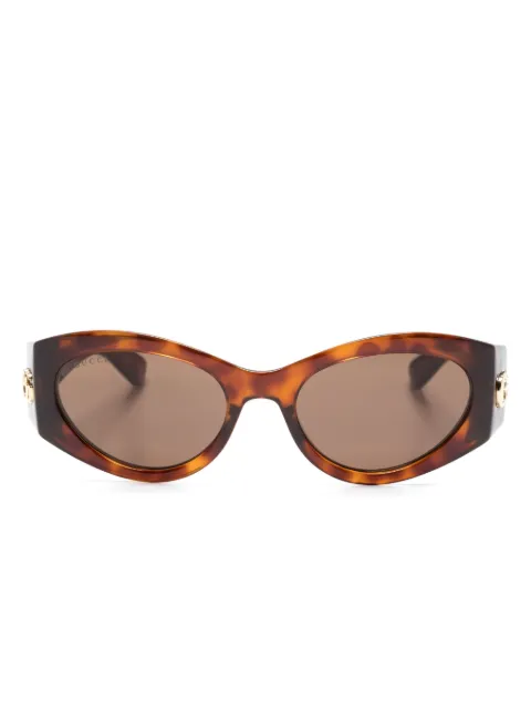 Gucci Eyewear Double G oval-frame sunglasses Brown GG1401S002