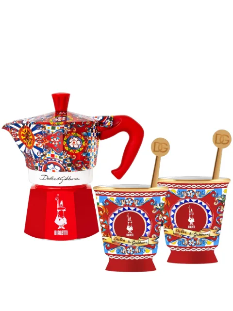 Dolce & Gabbana x Bialetti Moka Express art-déco coffee maker set (62g) Red 0005332