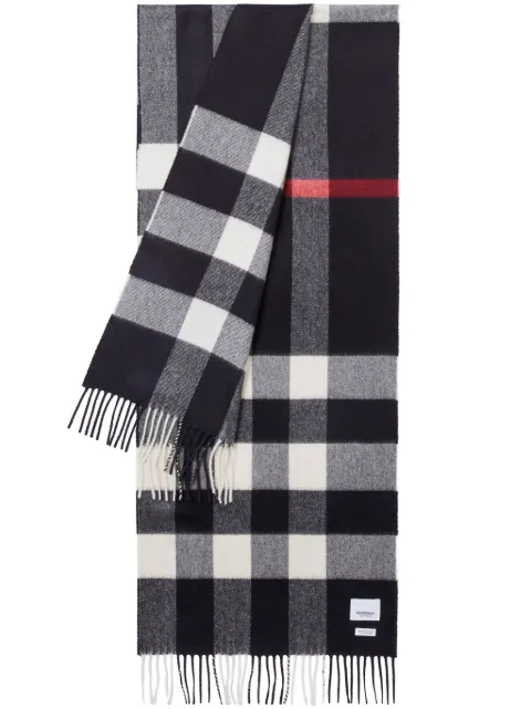 Burberry checked cashmere scarf Blue 8077891