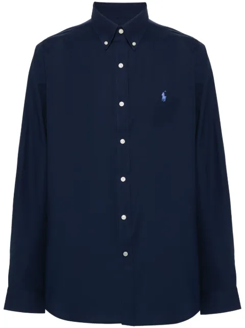 Polo Ralph Lauren logo-embroidered poplin shirt Blue 710928255001