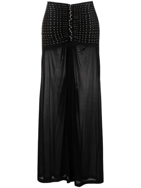 Rabanne high-waisted studded skirt Black 23AJJU407CU0012