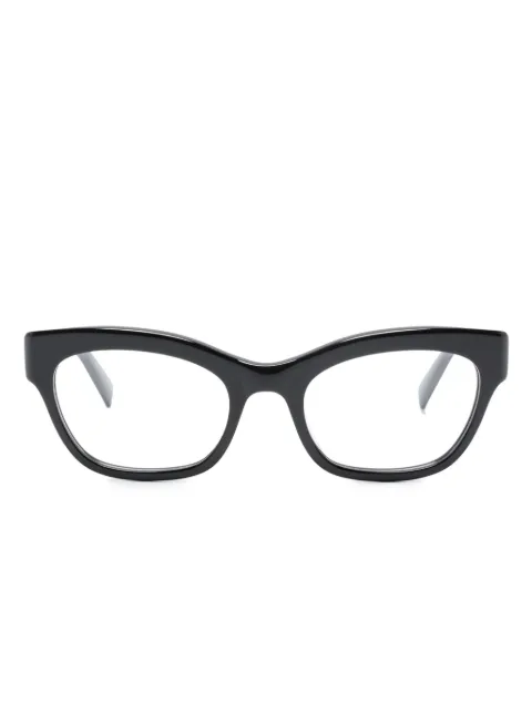 Saint Laurent Eyewear logo-print round-frame glasses Black SL643