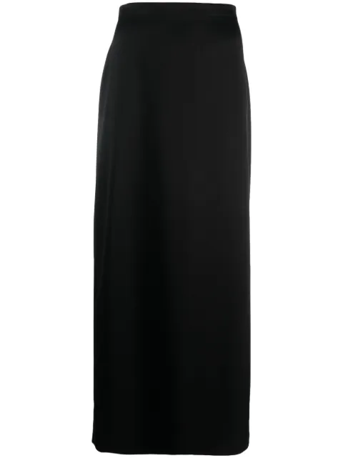 Lanvin satin midi skirt Black RWST00035822H23