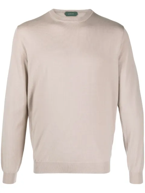 Zanone virgin wool blend crew-neck jumper Neutrals 811935Z0290
