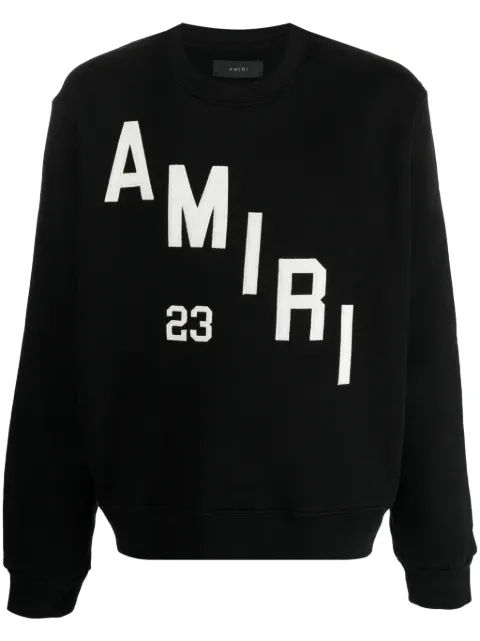 AMIRI logo-print cotton sweatshirt Black AW23MJG023
